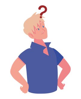 man thinking standing illustration isolated